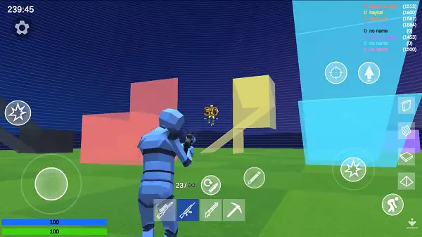 Shooting the opponent in 1v1.LOL