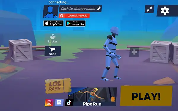 Character selection screen in 1v1.LOL