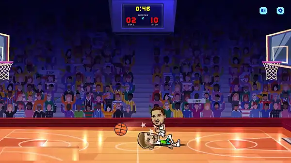 Blocking a shot in Basket Bros Unblocked