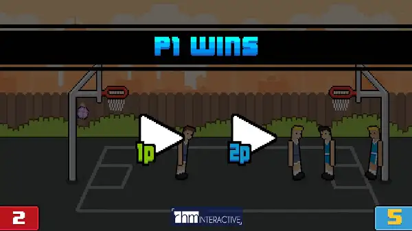 Basket-Random Game Player 1 Win Screen against CPU