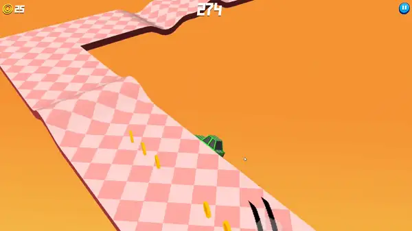 A car falling off the track after a mistimed drift in Drift Boss