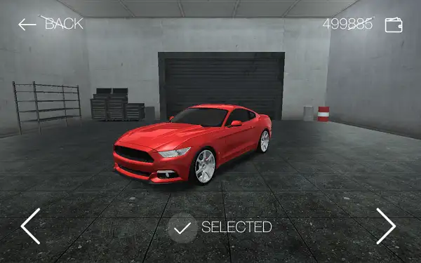Car selection screen in Drift Hunters showing the vehicle roster