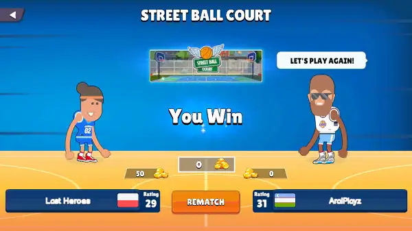 Game win screen in in Dunkers 2