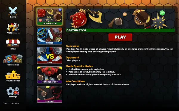 EvoWars.io mode selection screen