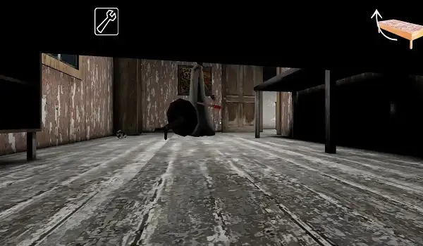 Granny searching a room while the player hides