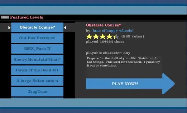 A community-created level in Happy Wheels