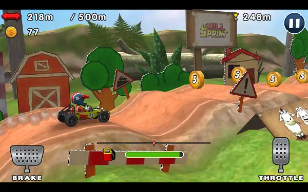 Balancing a vehicle on a steep incline in Hill Sprint