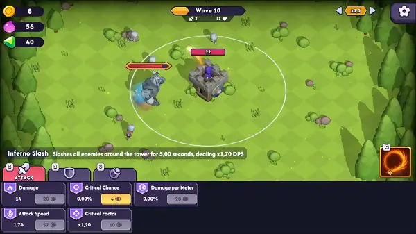 Boss battle in Mage Castle Idle Defense