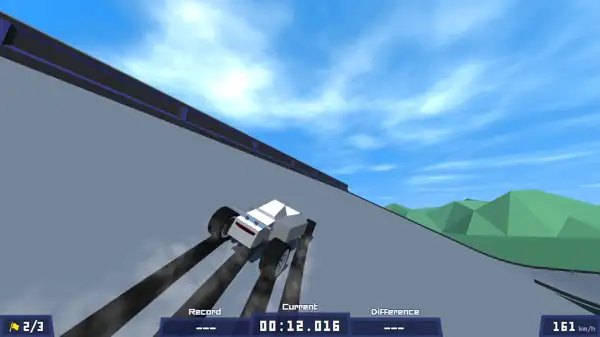 Drifting through a corner in PolyTrack