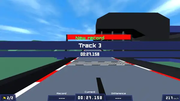 Track race completed with new Record in PolyTrack gameplay