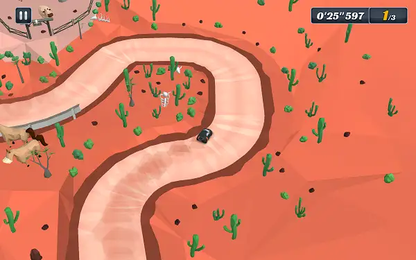 Navigating a corner in Racing Pop