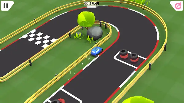 Narrowly avoiding an obstacle in Rapid Rally