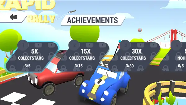 Achievements Screen in Rapid Rally