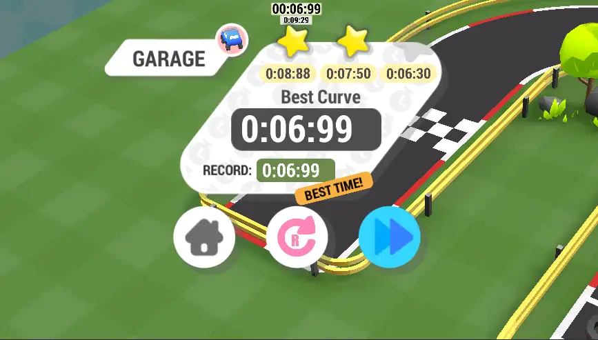 New Record finish results screen in Rapid Rally