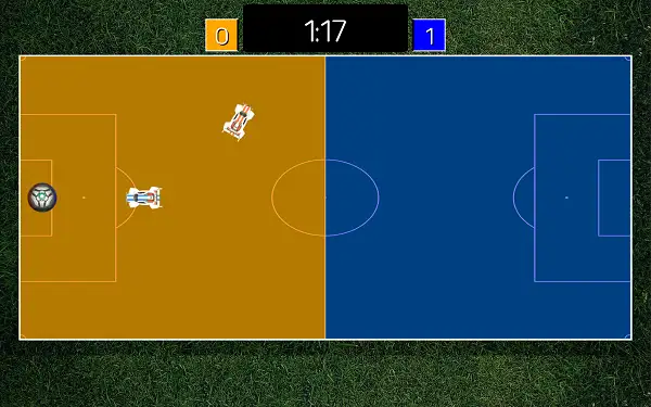 Scoring a goal in Rocket League 2D