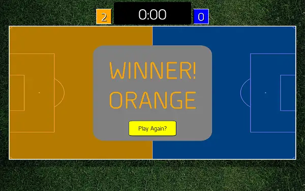 End of match screen in Rocket League 2D