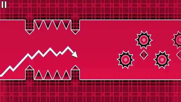 Threading a narrow gap between obstacles in Space Waves