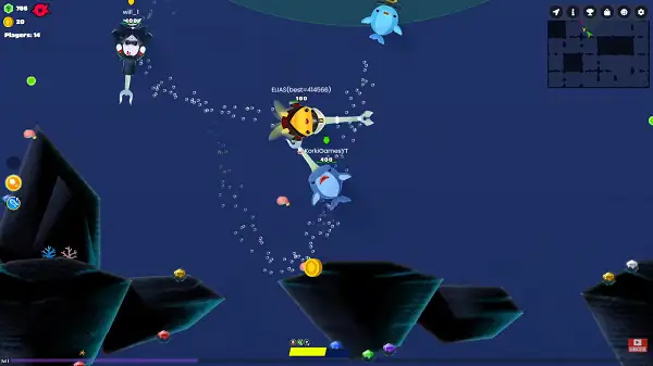 Stabbing an opponent fish in Stabfish 2