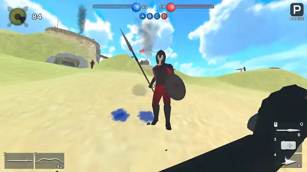 A sword duel between two knights in War the Knights