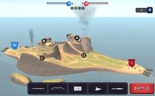 Weapon and loadout selection screen in War the Knights