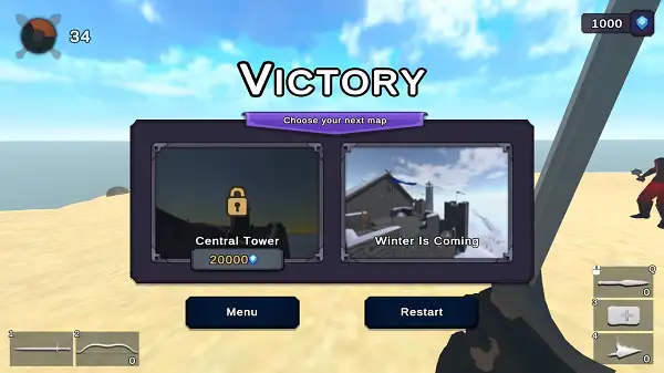 War the Knights Game Victory Screen