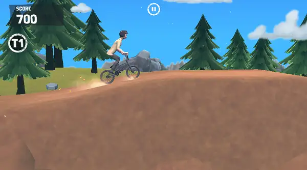 A grind trick on a rail in Airborne BMX