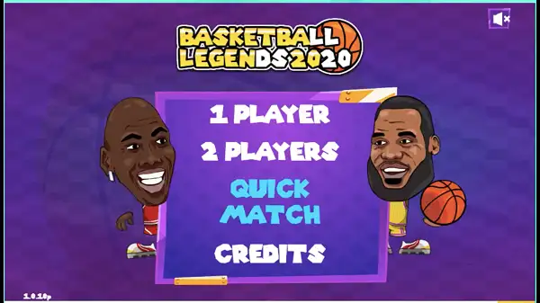 Basketball Legends mode selection screen