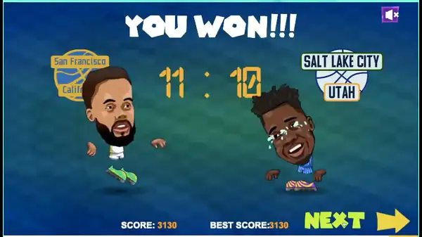 Game win screen in Basketball Legends