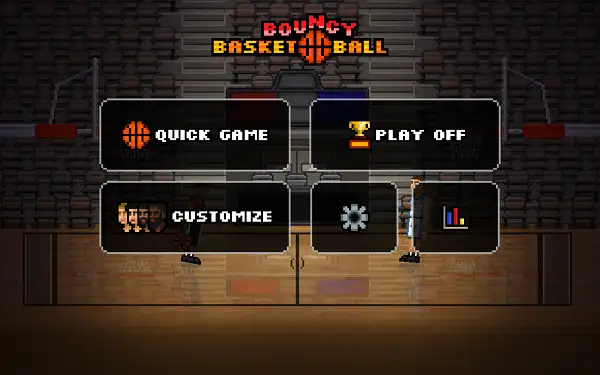 Mode selection screen in Bouncy Basketball