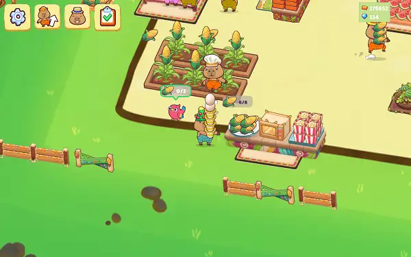 A production station generating a finished product in Capybara Mart