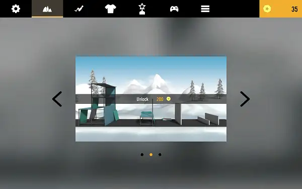 Flip Spot level selection screen showing available environments