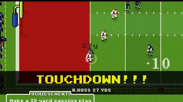 Scoring a touchdown in Retro Bowl Unblocked