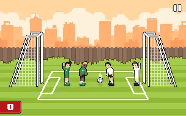 Soccer Random Unblocked gameplay screenshot showing ragdoll soccer match with random environment