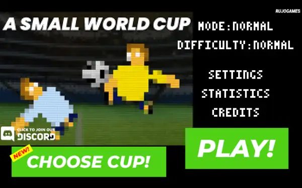 A Small World Cup Gamep Mode and difficulty seelction screen