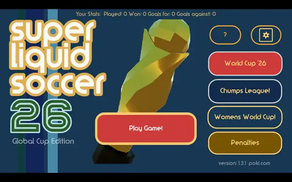 Super Liquid Soccer Game Modes Screen