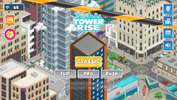 Tower Rise Game Mode selection screen